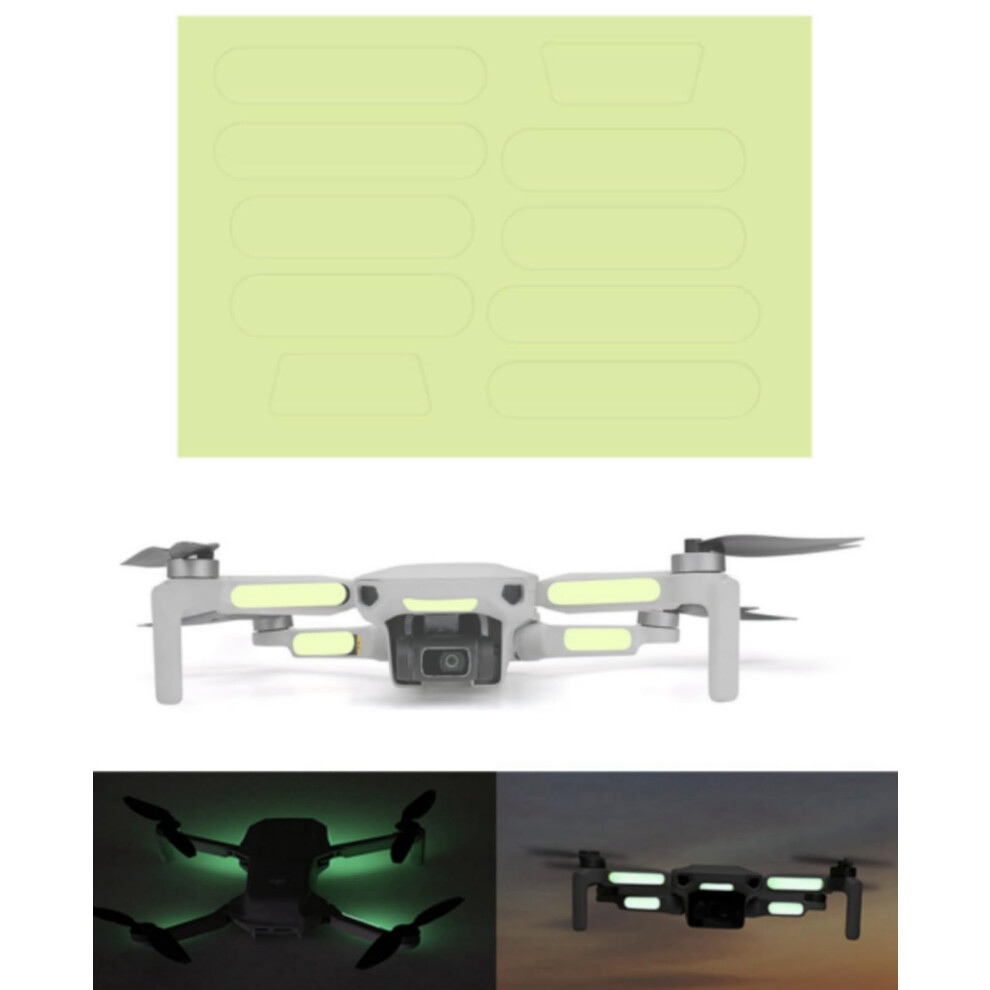 Drone Reflective Stickers For Dji Mavic Series, Fluorescent Luminous Decals Set For Night Flying, 20Pcs Green 9073542747345