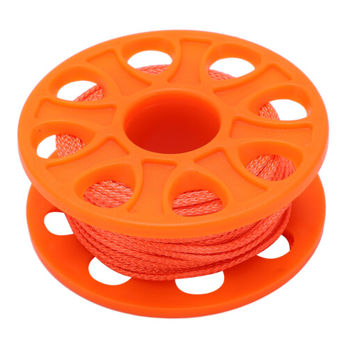 30M Fluorescent Orange Scuba Diving Finger Spool with Snap Clip
