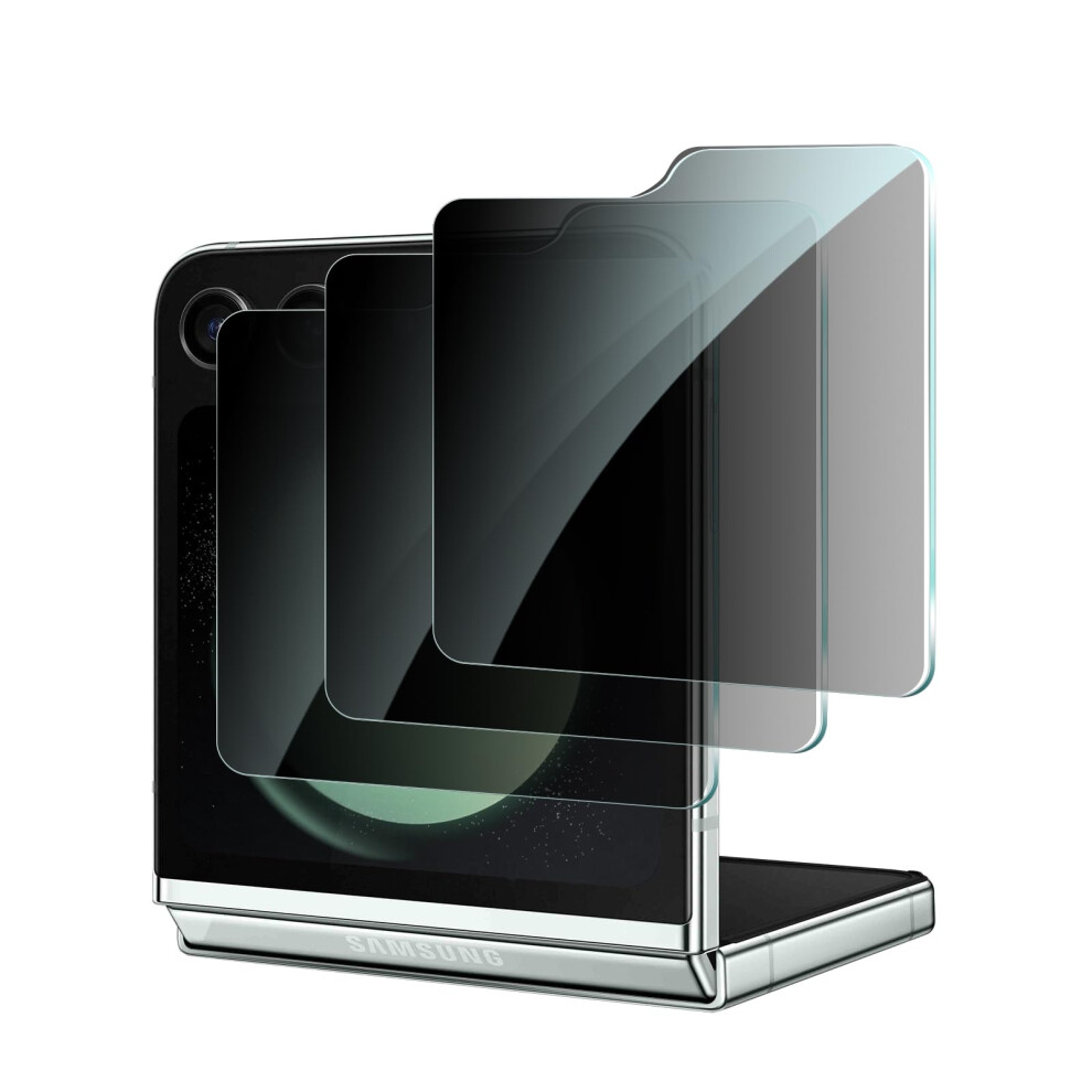 3 Pack Screen Protector For Samsung Galaxy Z Flip 5, Privacy Tempered Glass, Anti Spy, Scratch Resistant 9771547606529