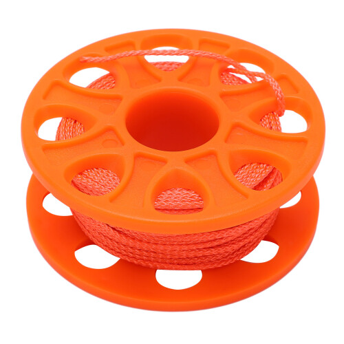 30M Fluorescent Orange Scuba Diving Finger Spool with Snap Clip 2