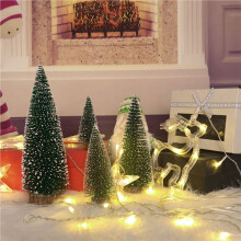 10X Christmas Tree Small Pine Trees the Wooden Base Home Desktop Decoration