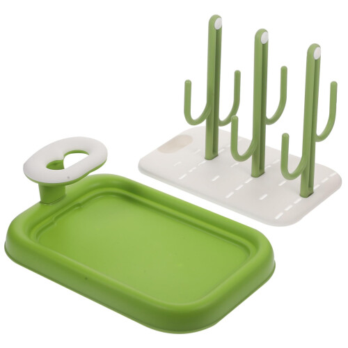 Bottle Drying Rack with Protective Smooth Brackets, Detachable Design and Removable Tray for Countertop
