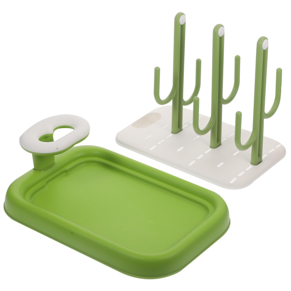 Bottle Drying Rack with Protective Smooth Brackets, Detachable Design and Removable Tray for Countertop