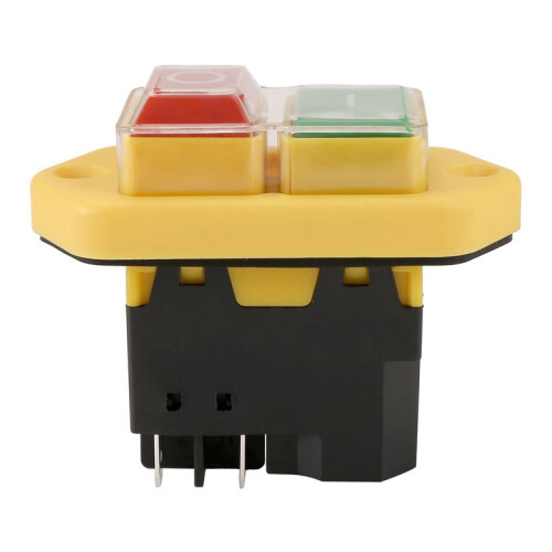 3X YH02-A Electromagnetic  220V 15A 5PIN Start Push Button for Machine Tool Equipment Waterproof Panel 2