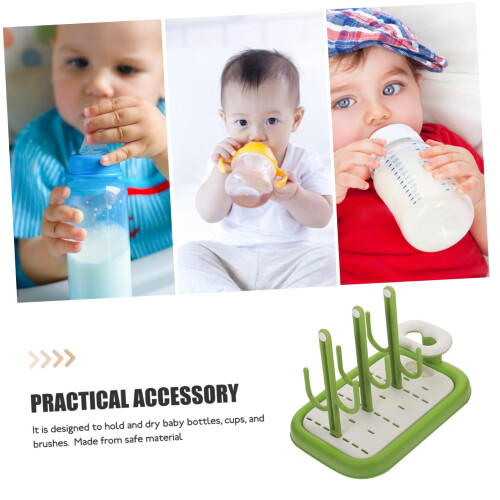 Bottle Drying Rack with Protective Smooth Brackets, Detachable Design and Removable Tray for Countertop 1