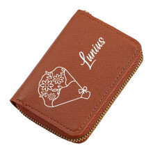 Accordion Style Wallet Card Holder Multiple Slot Soft PU-brown