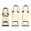 Multiple Size Metal Zippers Pulls Set Of 3 Sturdy Alloy-gold 1