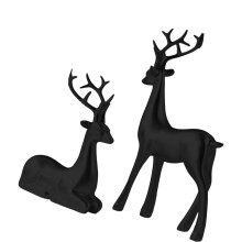 Handcrafted Resin Reindeer Christmas Decoration Festival-Black