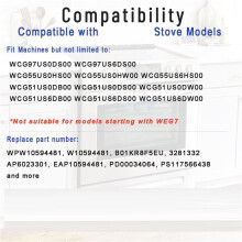 W10594481 Gas Stove Knobs Replacement for Range/Oven-Control Knob Replaces Ap6023301 Wcg97Us6Ds00 Knob 10Pcs