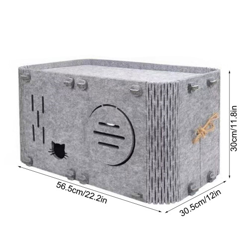 Large Felted Cats Shelter Detachable Panel Portable Folded Flat 2