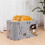 Large Felted Cats Shelter Detachable Panel Portable Folded Flat 6