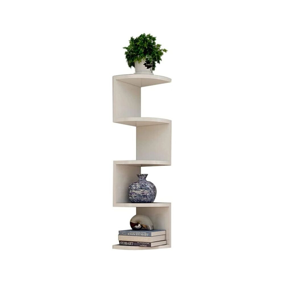 Semoic Wall Mounted Corner Storage Rack Classic Wall Rack 5 Layers Semicircular Partitions For Bookshelf Storage Decoration B