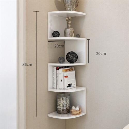 Wall Mounted Corner Storage Rack Classic Wall Rack 5 Layers Semicircular Partitions for Bookshelf Storage Decoration B 2