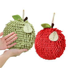 Serviette de Toilette en Chenille Absorbante à Séchage Rapide avec Motif de Fruits Mignons et Serviette de Porte de Voiture pour Salle de Bain et