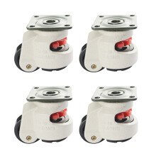 4X Rubber Foot 40F Foot Level Adjustment Equipment Cart Caster 60Kg Load Capacity Furniture Leveling Roller
