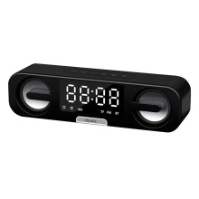 Orologio Intelligente Speaker, Specchio LED HD, Funzione Radio FM, Riproduzione Audio Multifunzione Nero