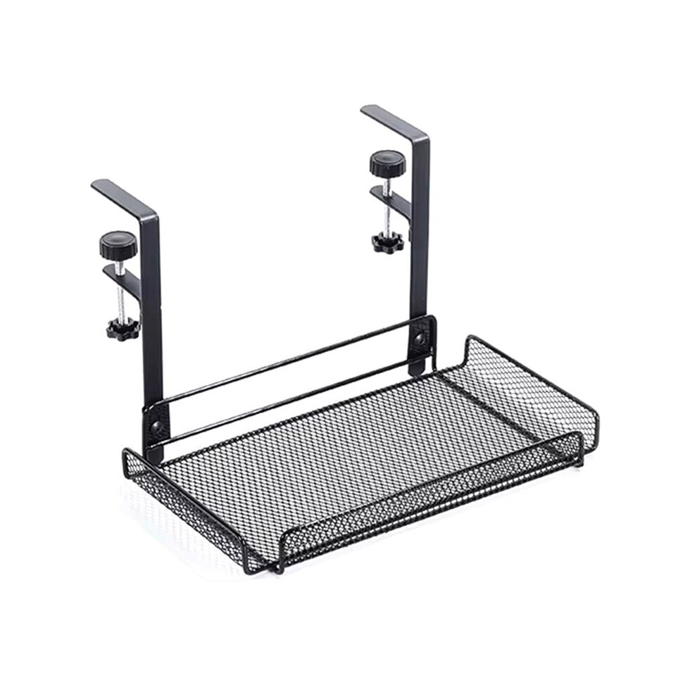 No Drill Under Desk Cable Management Tray With Clamp-Premium Wire Tray Cord Organizer - Thin Steel Cable Tray Basket B 4711095327182