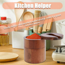 Salière en Bois, Récipient à Épices à 2 Niveaux, Petite Boîte en Bois pour Stocker Du Sel, des Épices, des Herbes ou des Condiments Préférés