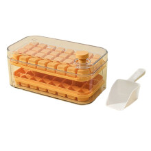 Ice Storage Box Mold Household Ice Maker Artifact Large Capacity Ice Maker Homemade Ice Tray Ice Box Storage Box Orange