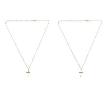 2X Summer Gold Chain Necklace Small Gold Religious Jewelry