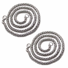 2X Fashion Jewelry Stainless Steel Necklaces for Men Women Keel Chain Choker Necklace 3mm 24Inch