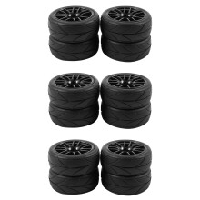 12 Stuecke 1/10 Gummi Reifen Rc Renn Wagen Reifen Auf Renn Rad Felge Fit fuer Hsp Hpi 9068-6081 Rc Auto Teil