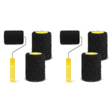6Pcs 4 Inch Drywall Compound Roller Cover with Paint Frame,Drywall Texture Brush,Mud Roller for Putty,Diatomaceous Earth