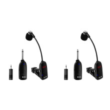 2X UHF Wireless Instruments Saxophone Microphone Wireless Receiver Transmitter 50M Range Plug and