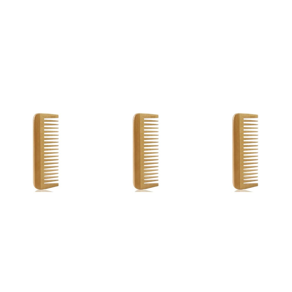 Semoic 3X Thick Solid Wood Comb Wide Tooth Comb Portable Styling Massage Anti-Static Hair Comb Handleless Hairdressing Comb