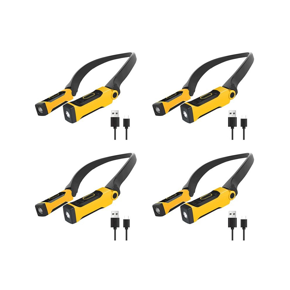 4X Rechargeable Usb Reading Lamp Neck Book 2 Brightness Levels, Bendable Arms For Reading, Camping, Repairing Light 6033952758372