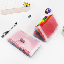 2X New Office A6 Expanding File Folder Wallet Organ Bag 13 Layer Rainbow Hang Rope Type Filing Products