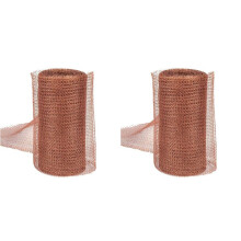 2X Copper Mesh Rodent Control Kit, 5 Inch X 35ft Rustproof Copper Wool Blend, DIY Hole Filler, Complete Tool for Mice
