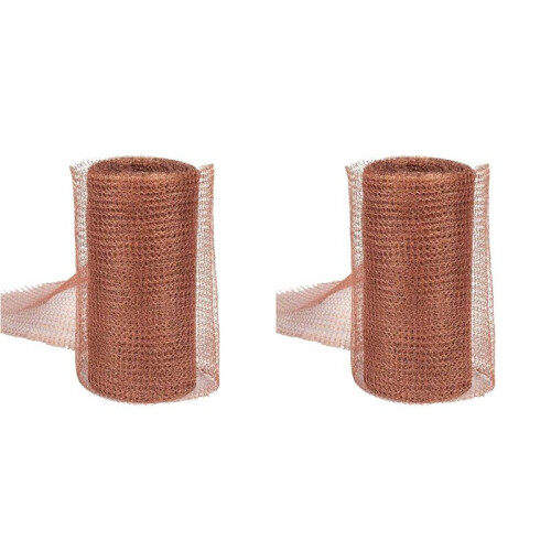 2X Copper Mesh Rodent Control Kit, 5 Inch X 35ft Rustproof Copper Wool Blend, DIY Hole Filler, Complete Tool for Mice
