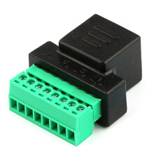 2X RJ45 Female to Screw Terminal 8 Pin Connector Ethernet Cable Extender Adapter High Quality Network Screw Terminal