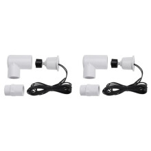 2X SS2 Float L-Shape with 3/4 Inch Adaptor and 6Ft Wire Water Float for HVAC Drain Pan Condensate Outlet
