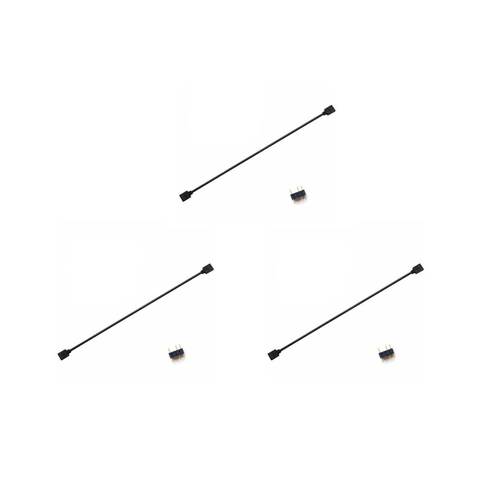 3X 5V 3-Pin Extension Cable For Computer Motherboard Hub Cable Connection Extension Argb Splitter, Black 6031717609488