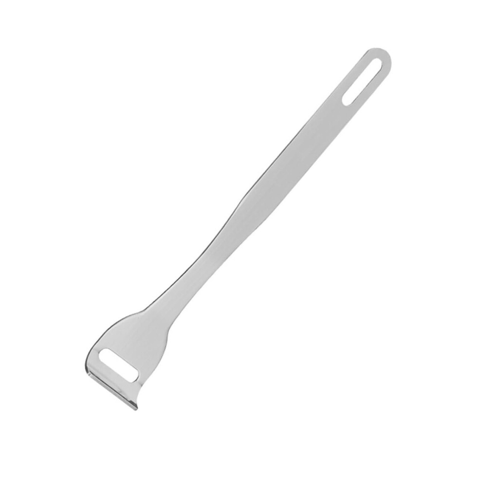 304 Stainless Steel Oral Scraper with Brush, 2 in 1 Design, Ergonomic Grip, Precise Edge