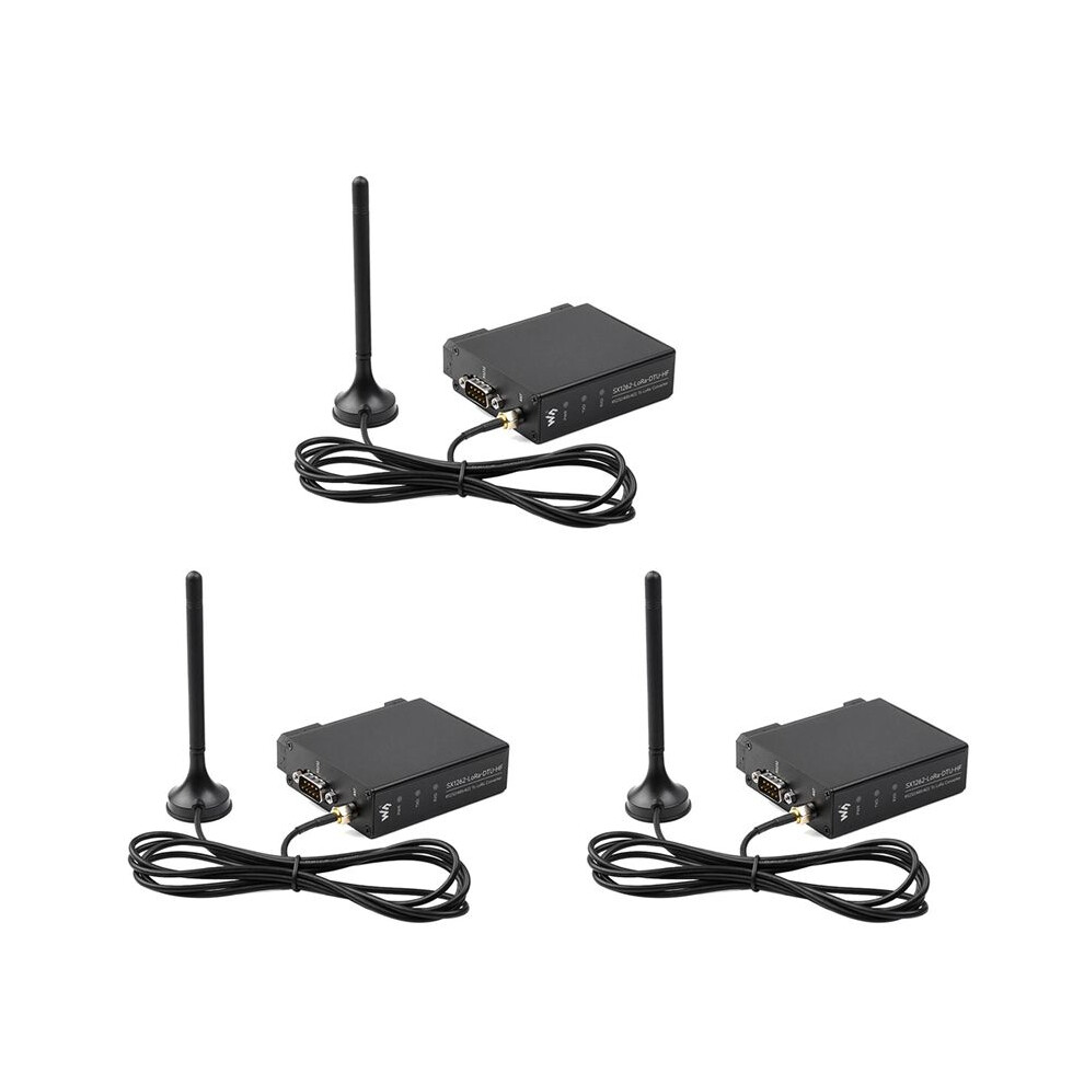 3X Waveshare Sx1262-Lora-Dtu- 850-930Mhz Guide Rail Lora Data Transmission Terminal Dtu Rs232/Rs485/Rs422 To Lora 6033295263014