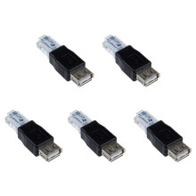 5X Adaptador de USB A Hembra A Conector Ethernet RJ45 Macho