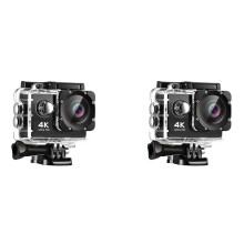 2X Kamera Ruchowa, Kamera 4K HD Wifi Nurkowanie Kamera Sportowa DV Wodoodporna Zewnętrzna Kamera Podwodna