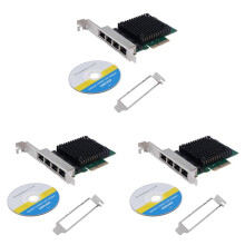 3X Karta Sieciowa PCIE X4 2.5G Gigabit RTL8125B 4-Portowa Karta Sieciowa Ethernet Karta Sieciowa Serwera Stacjonarnego