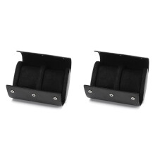 2X 1-Slot Watch Roll Travel Case Portable Vintage Leather Watch Display Case Watch Storage Box Watch Organizers Black M