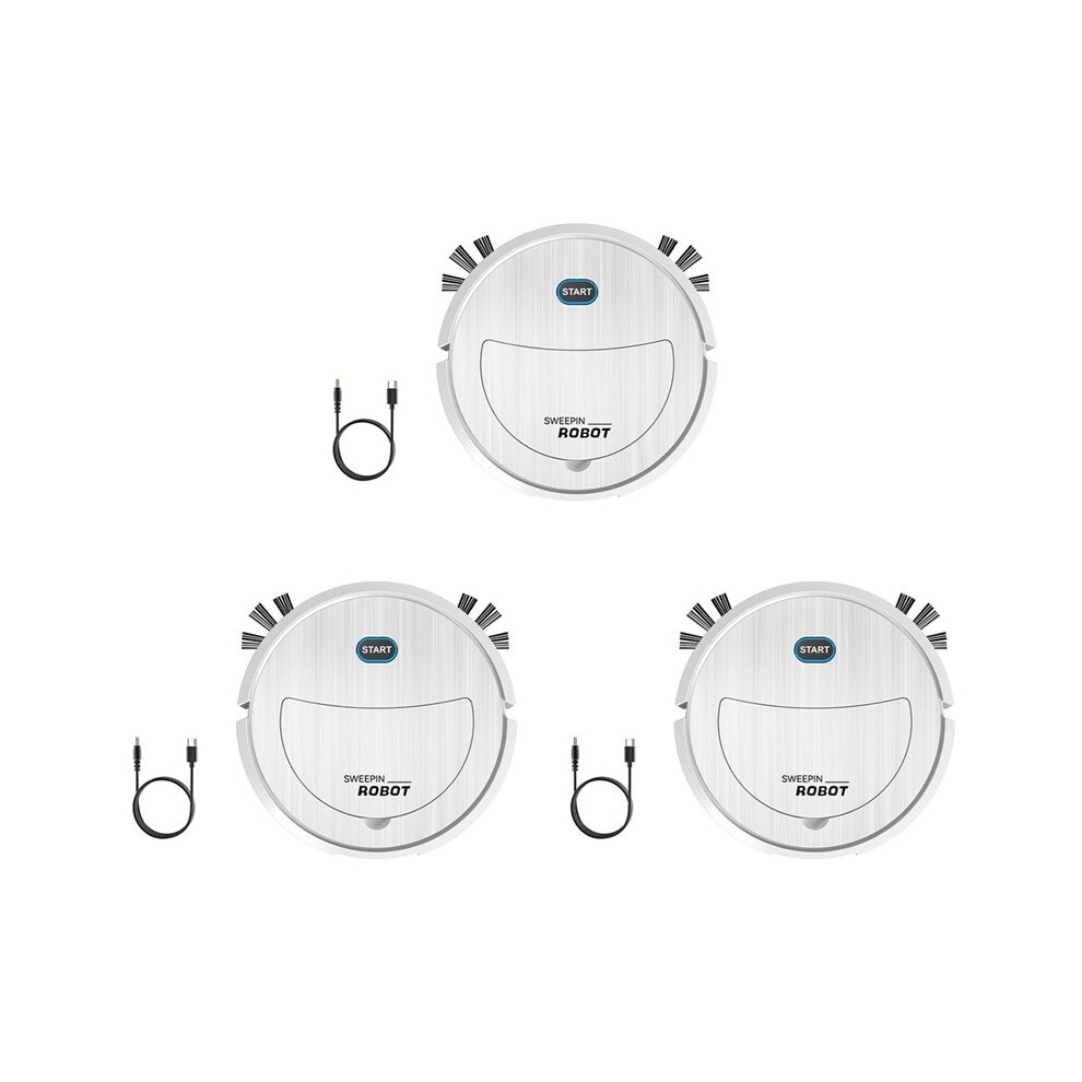 3X Robot Vacuum Cleaner 3 In 1 Electric Sweeping Robot Ultra Slim Quiet Robotic Vacuum Cleaner White 6032079673643
