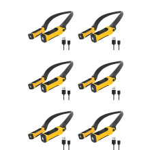 6X Wiederaufladbare USB-Leselampe, Hals-Buchlicht, 2 Helligkeitsstufen, Biegsame Arme zum Lesen, Camping, Reparieren