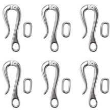 6X 100mm  Hook & Eye with Quick Release Link Stainless Steel 316 Marine Boat Hardware