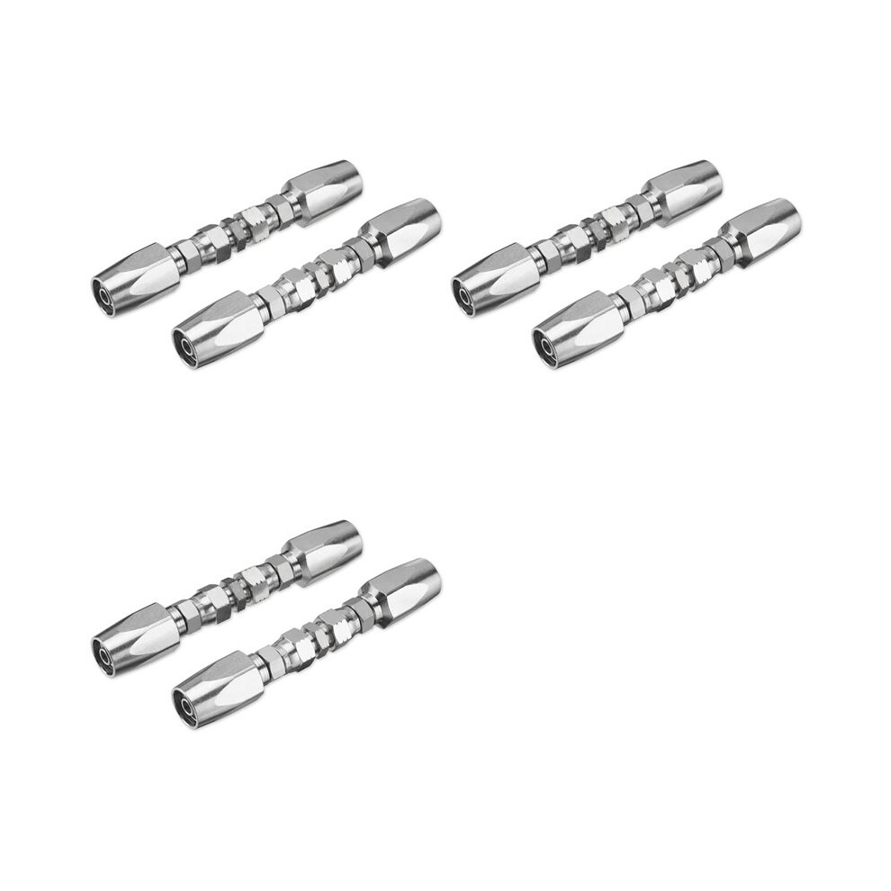 6Pcs Hydraulic Hose Repair Kit, Reusable, 2-Wire Reusable Hydraulic Repair Fitting 3/8Inch 6032923118986