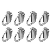 Marine Boat Hooks Stainless Steel Spring Snap Type Fending Hook Hanger 8 Pcs