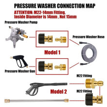 2X High Pressure Washer Adapter Set Quick Connect Kits Tool to Wand M22 to 1/4 Quick Connect