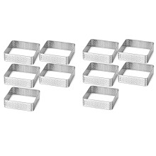 Perforierter Torten Ring, Rostfreier Stahl, Quadratische Form, Kuchen, Kreis, FranzöSisches GebäCk, Backen Werkzeug Teile, 10 Stück