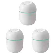 3X Air Humidifier USB Small 220Ml Portable Cool Mist Diffuser for Bedroom Desk Car Travel Aroma Atomizer,White